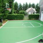 Green Basketball Court in Existing Driveway